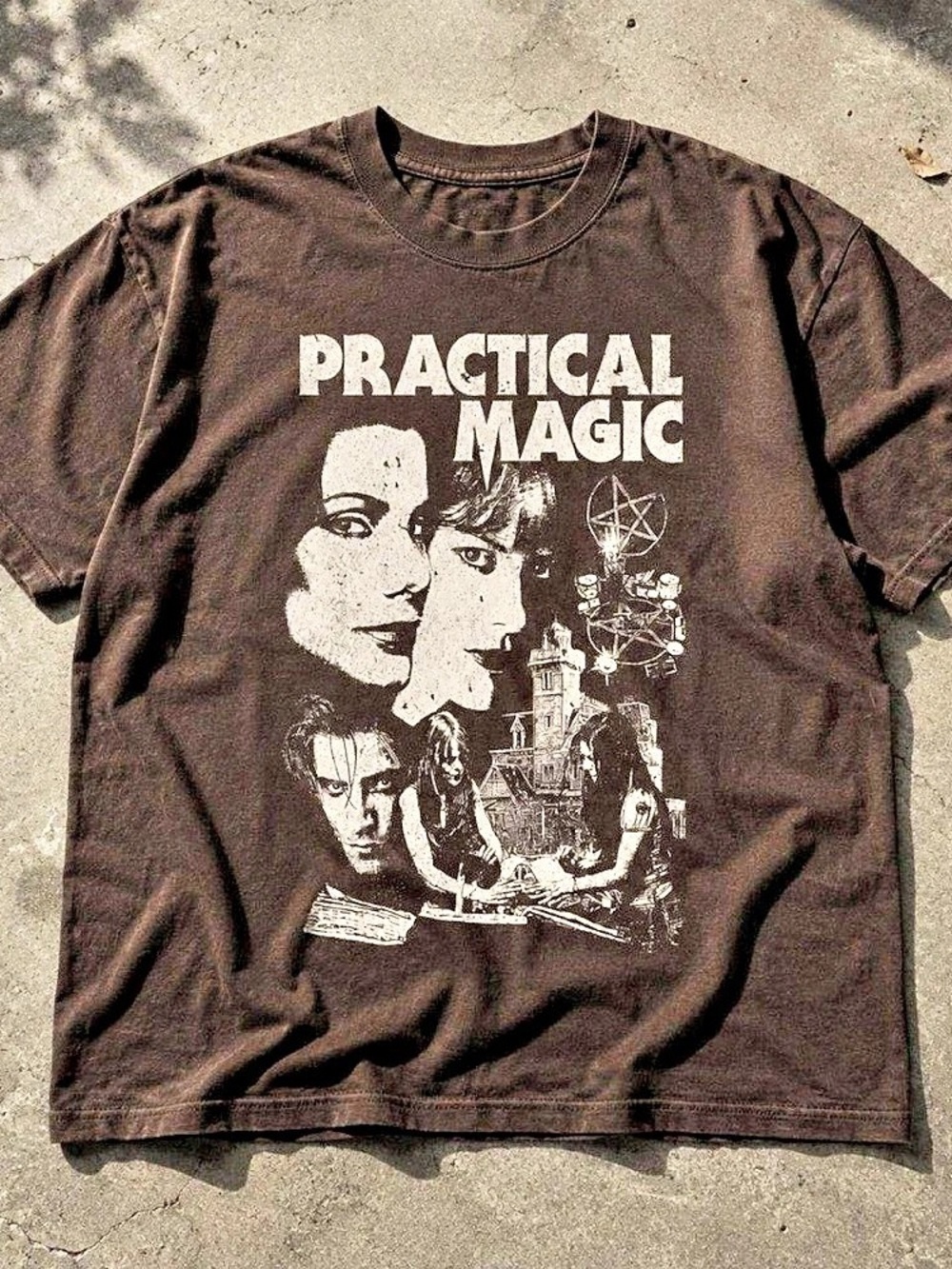 Practical Magic Movie Bootleg Graphic T-Shirt in Brown